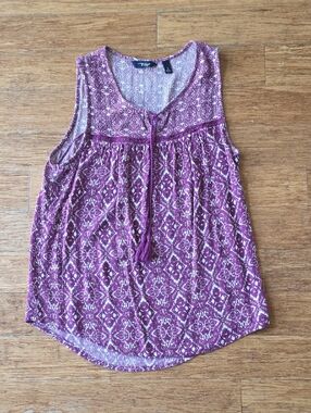 Purple Patterned Tank Top